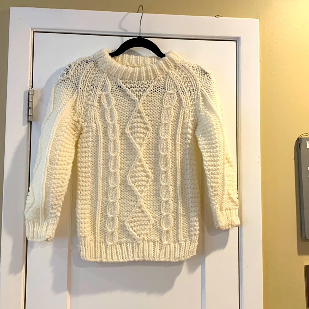 Irish hand knit youth sweater. No tags. Like new. Worn a couple of times.